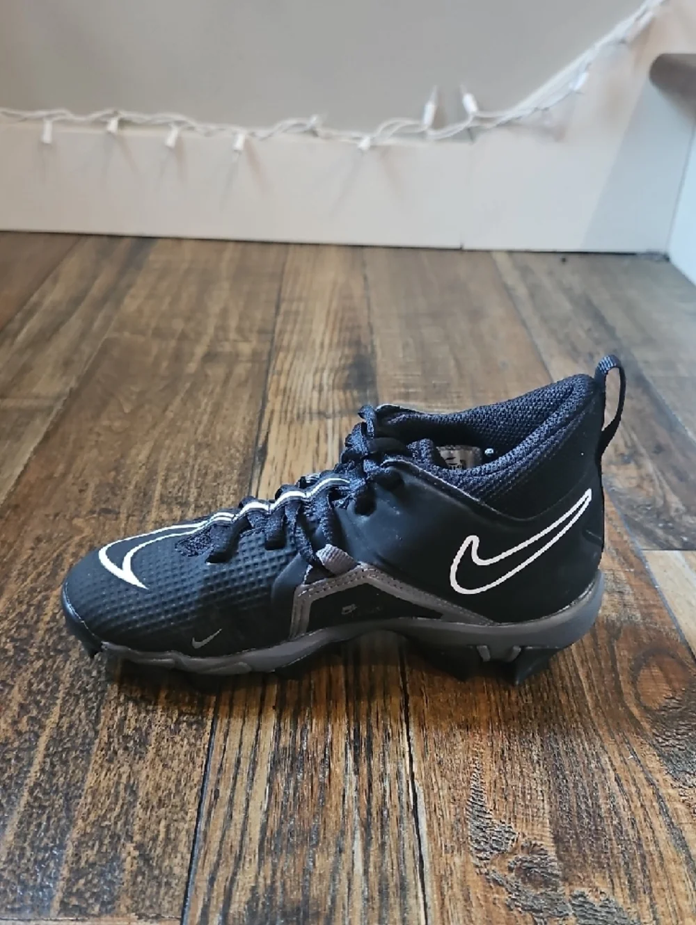Nike Kids Black and Gray Alpha Menace 3‎ Shark Football Cleats